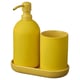 GANSJÖN Accessoires bain, 3 pièces, jaune vif