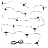 GARDJÄRN Guirlande lumineuse à LED 12 amp, noir/extérieur