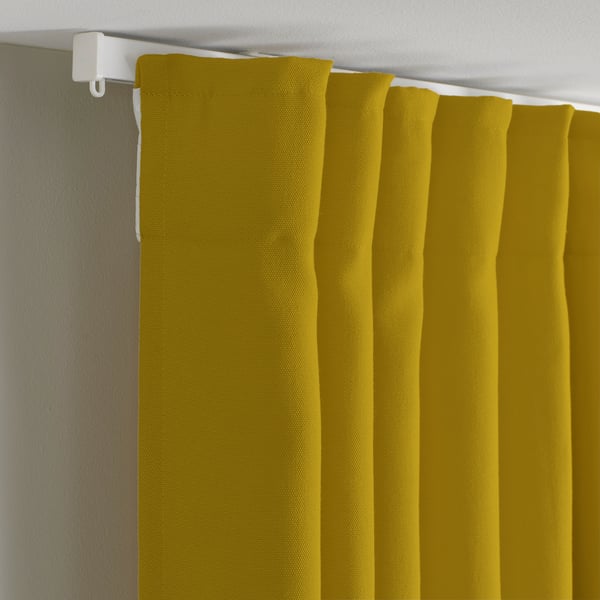 GINSTMOTT Rideaux, 2 pièces, jaune/ruflette, 145x300 cm