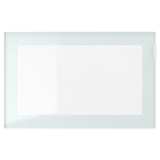 GLASSVIK Porte vitrée, blanc/vert clair verre transparent, 60x38 cm