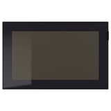GLASSVIK Porte vitrée, noir/verre fumé, 60x38 cm