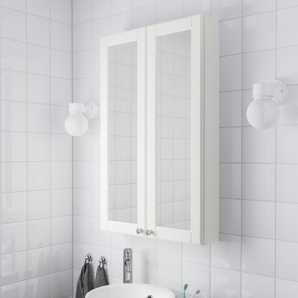 godmorgon meuble a miroir 2 portes kasjon blanc 60x14x96 cm ikea suisse