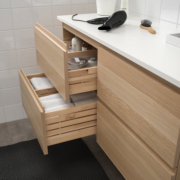 GODMORGON / TOLKEN Meuble lavabo 4tir - effet chêne ...