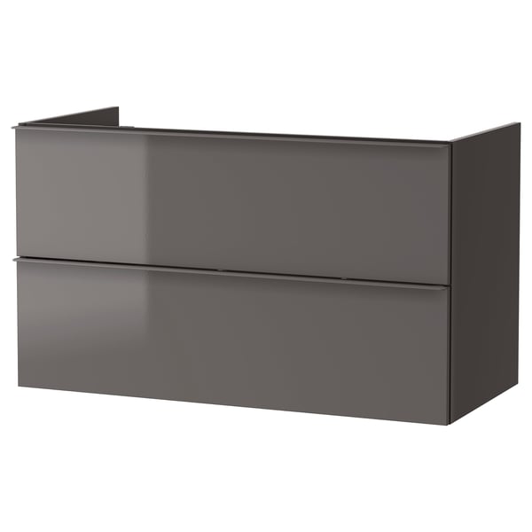 Godmorgon Meuble Lavabo 2tir Brillant Gris Ikea Suisse
