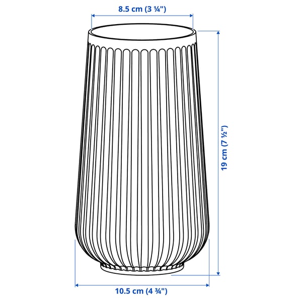 GRADVIS Vase, gris, 19 cm