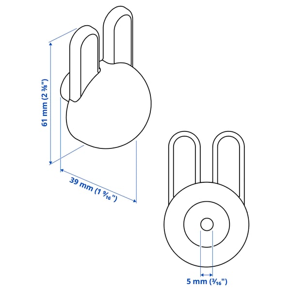 GREJSIMOJS Bouton, gris clair/lapin, 38 mm