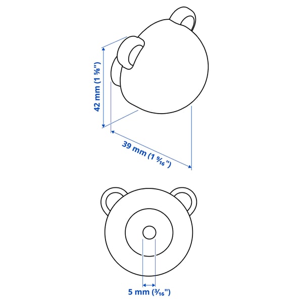 GREJSIMOJS Bouton, vert/ours, 38 mm
