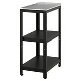 GRILLSKÄR Desserte de cuisine, noir/acier inoxydable extérieur, 39x61 cm