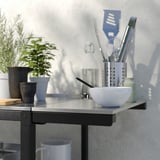 GRILLSKÄR Table d'appoint, extérieur, noir acier inoxydable/extérieur, 30x61 cm