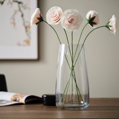 GULDSPETT Fleur artificielle, papier/rose rose, 50 cm