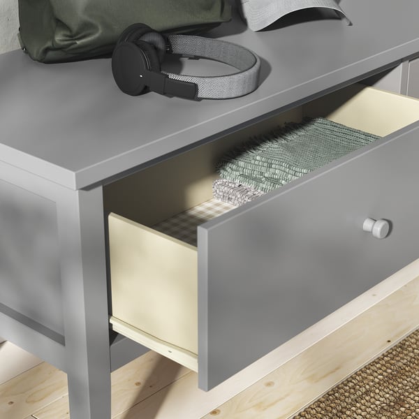 GULLABERG Banc avec rangement, gris, 148x43x52 cm