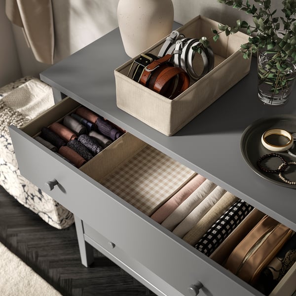 GULLABERG Commode 3 tiroirs, gris, 99x48x100 cm