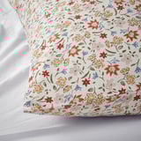 GULLNATTLJUS Housse de coussin, blanc/motif floral, 50x50 cm