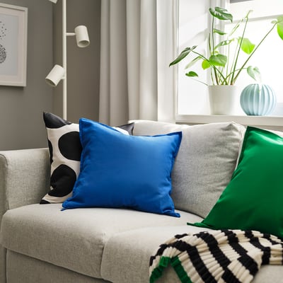 GURLI Housse de coussin, bleu vif, 50x50 cm