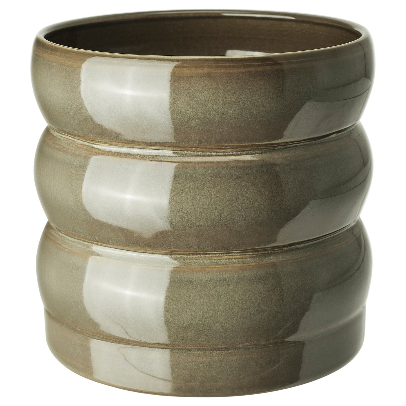 HASSELBUKETT Cache-pot, intérieur/extérieur/vert/marron, 15 cm