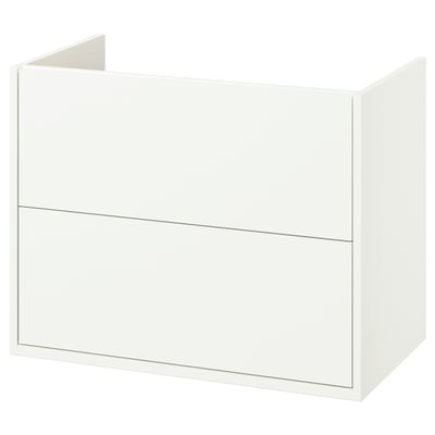 HAVBÄCK Meuble lavabo avec tiroirs, blanc, 80x48x63 cm