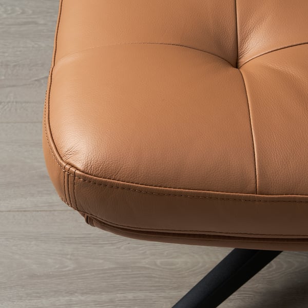 HAVBERG Fauteuil avec repose-pieds, Grann/Bomstad brun doré