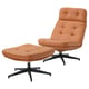 HAVBERG Fauteuil avec repose-pieds, Grann/Bomstad brun doré