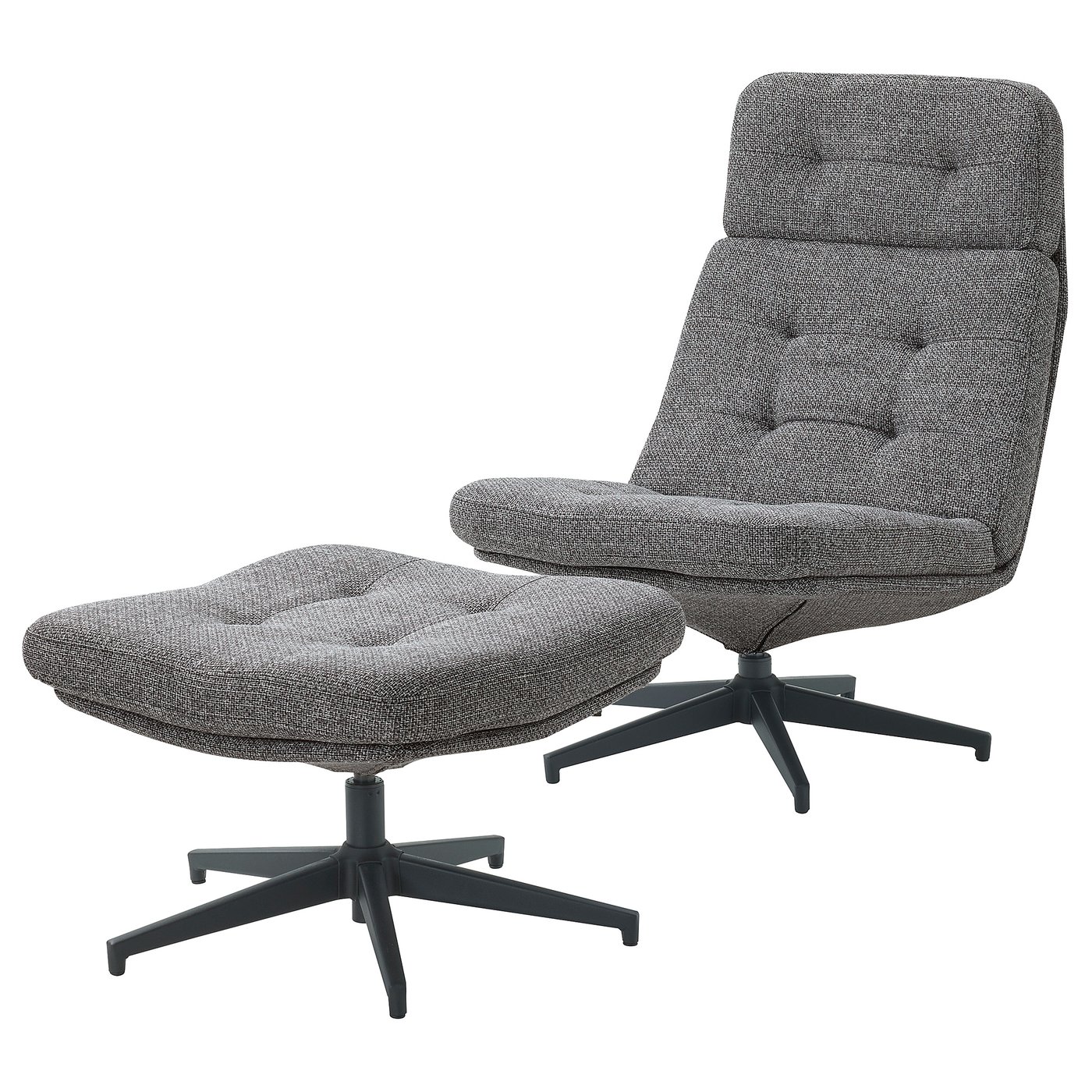 HAVBERG fauteuil avec reposepieds, Lejde gris/noir IKEA Suisse
