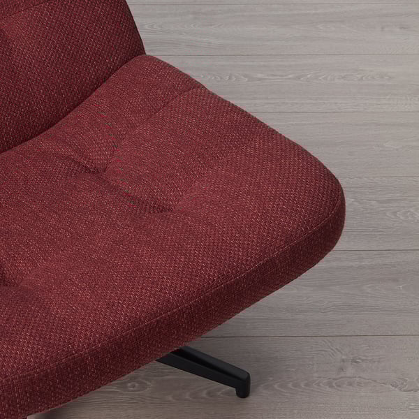 HAVBERG Fauteuil pivotant, Lejde brun-rouge