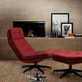 HAVBERG Fauteuil pivotant, Lejde brun-rouge