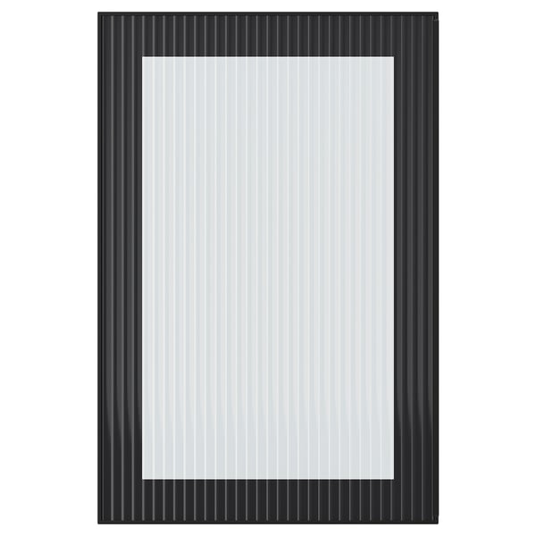 HEJSTA Porte vitrée, anthracite/verre cannelé, 40x60 cm