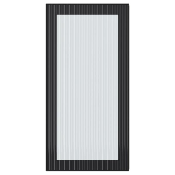 HEJSTA Porte vitrée, anthracite/verre cannelé, 40x80 cm