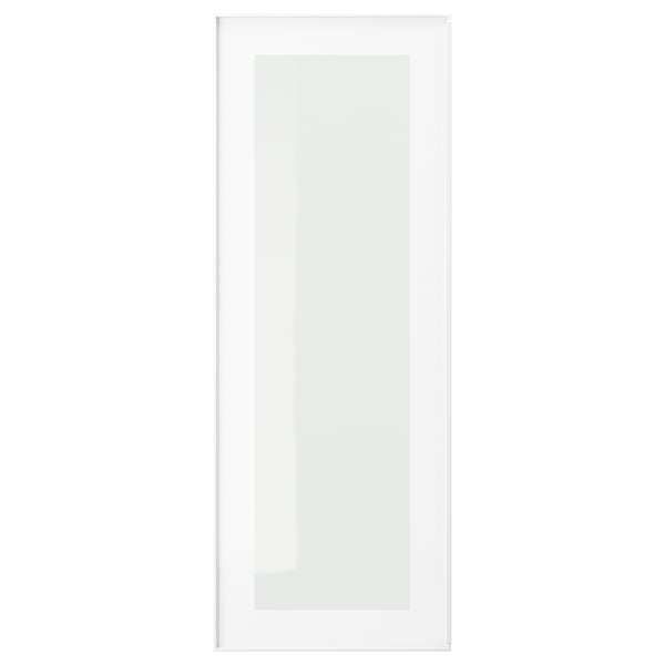 HEJSTA Porte vitrée, blanc/verre transparent, 30x80 cm