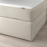 HEMFJÄLLET Lit/sommier avec rangement, Valevåg mi-ferme/Nisseholm Odensvi beige clair, 160x200 cm