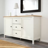 HEMNES Buffet, teinté blanc/brun clair, 157x88 cm