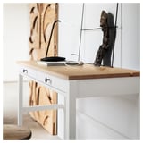 HEMNES Bureau à 2 tiroirs, teinté blanc/brun clair, 120x47 cm