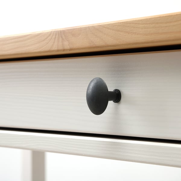 HEMNES Bureau à 2 tiroirs, teinté blanc/brun clair, 120x47 cm
