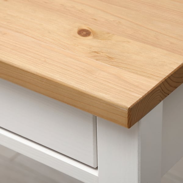 HEMNES Bureau à 2 tiroirs, teinté blanc/brun clair, 120x47 cm