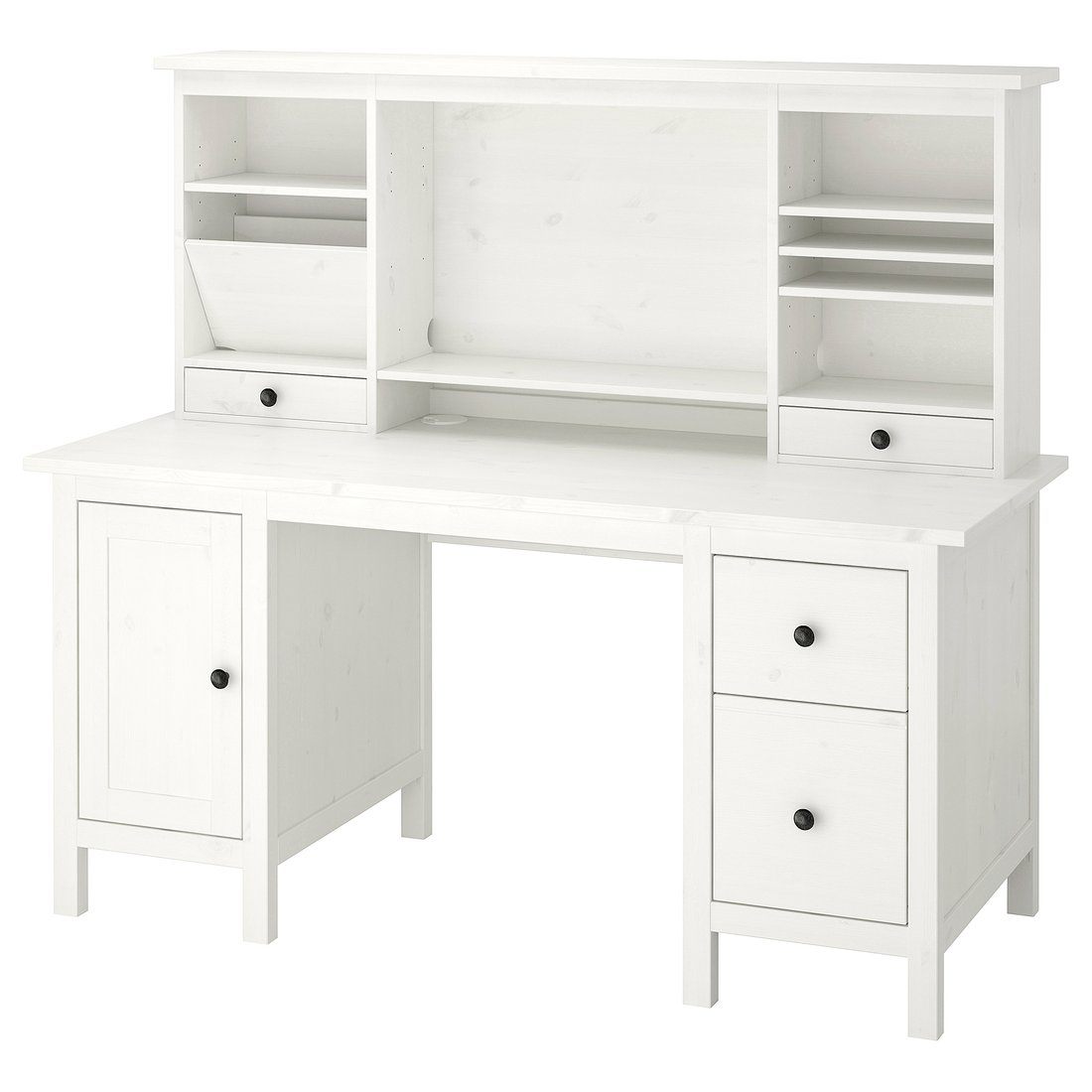HEMNES Bureau avec élément complémentaire teinté blanc IKEA Suisse