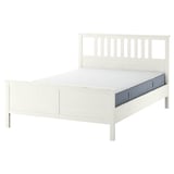 HEMNES Cadre de lit avec matelas, teinté blanc/Valevåg mi-ferme, 140x200 cm