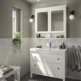 HEMNES / ORRSJÖN Meuble avec tiroirs/vasque/mitigeur, blanc, 102x49x89 cm