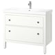 Option: HEMNES / ORRSJÖN Meuble avec tiroirs/vasque/mitigeur, blanc, 102x49x89 cm