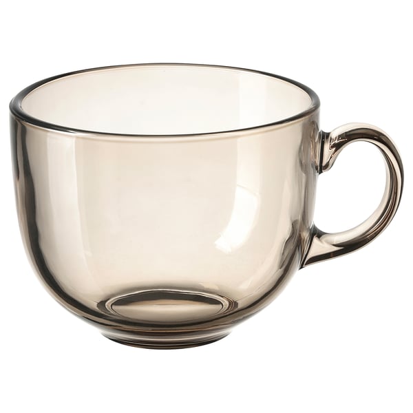 HÖSTAGILLE Tasse, brun clair verre trempé, 50 cl