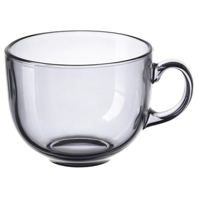 HÖSTAGILLE Tasse, gris clair verre trempé, 50 cl