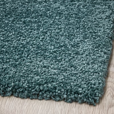 HOTELLRUM Tapis, poils hauts, bleu/vert blanc, 160x230 cm