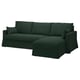 HYLTARP Canapé 3 places méridienne, droite, Tallmyra vert foncé