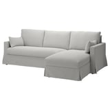 HYLTARP Housse canapé 3p av méridienne, dte, Tallmyra blanc/noir