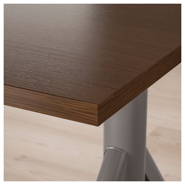IDÅSEN Bureau assis/debout, brun/gris foncé, 160x80 cm