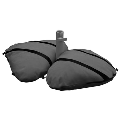 IGGÖN Pied de parasol avec sacs de sable, gris foncé, 60x60 cm