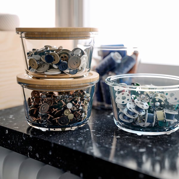 IKEA 365+ Récipient alimentaire, rond/verre, 600 ml