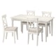 INGATORP / INGOLF Table et 4 chaises, blanc/Hallarp beige, 155/215 cm