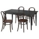 INGATORP / SKOGSBO Table et 4 chaises, noir/brun foncé, 155/215 cm