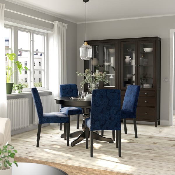 INGATORP Table extensible, noir, 110/155 cm