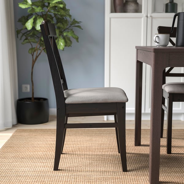 INGOLF Chaise, brun noir/Nolhaga gris-beige