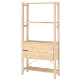 IVAR 1 section/tablettes/tiroirs, pin, 89x30x179 cm